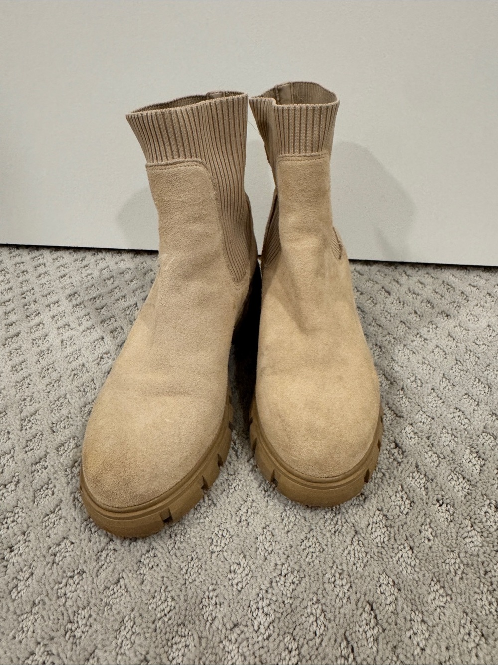 Women's Beige Suede Boots